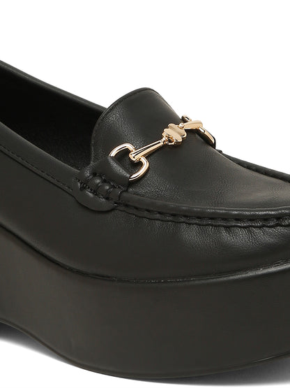 Flat n Heels Women’s Black Slip-On Loafers