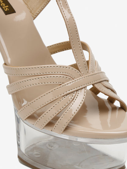 Stylish Clear Heel Platform Sandals | Flat N Heels