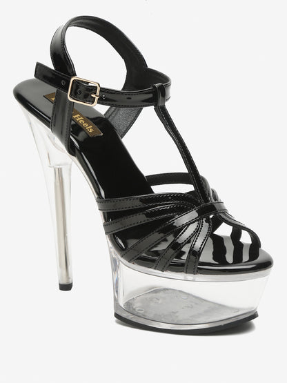 Stylish Clear Heel Platform Sandals | Flat N Heels
