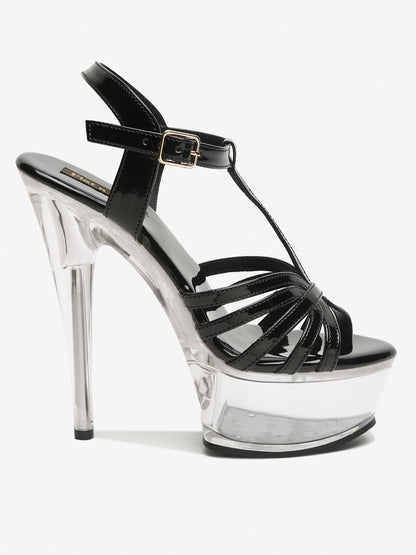 Stylish Clear Heel Platform Sandals | Flat N Heels