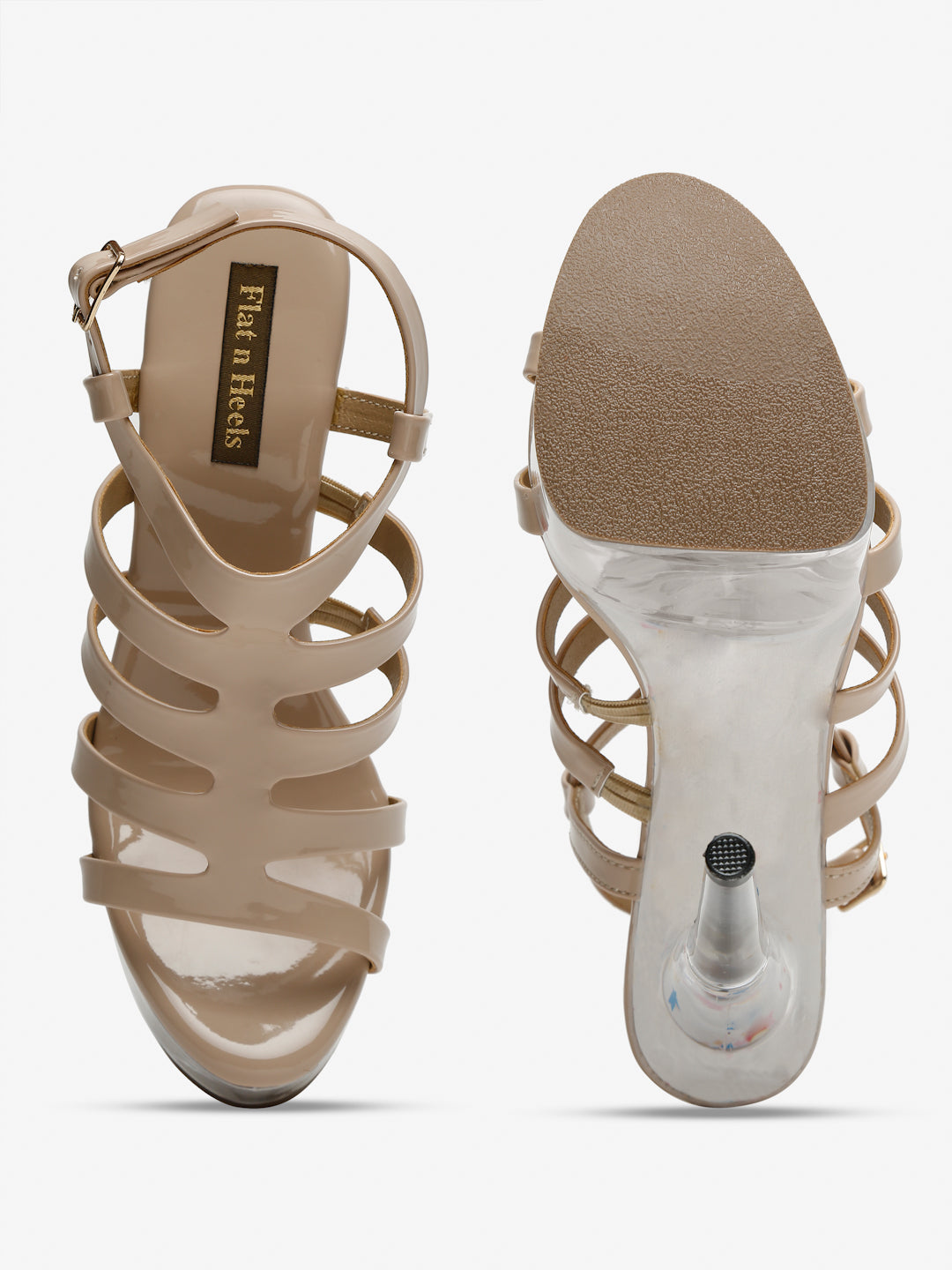 Stylish Clear Heel Platform Sandals with Straps