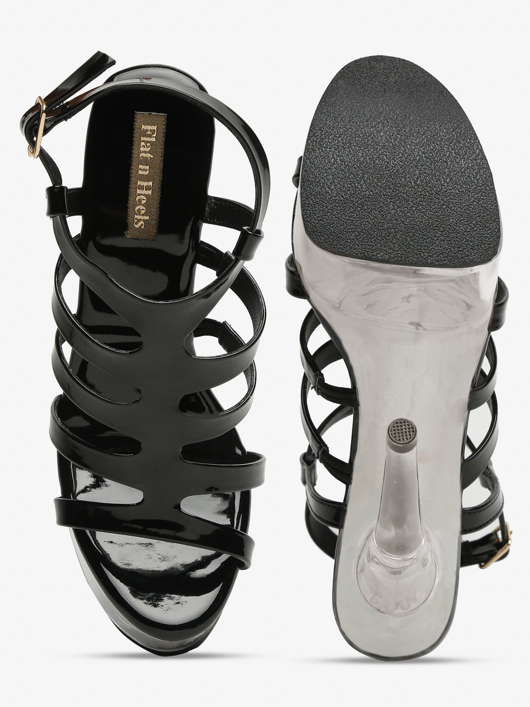 Stylish Clear Heel Platform Sandals with Straps