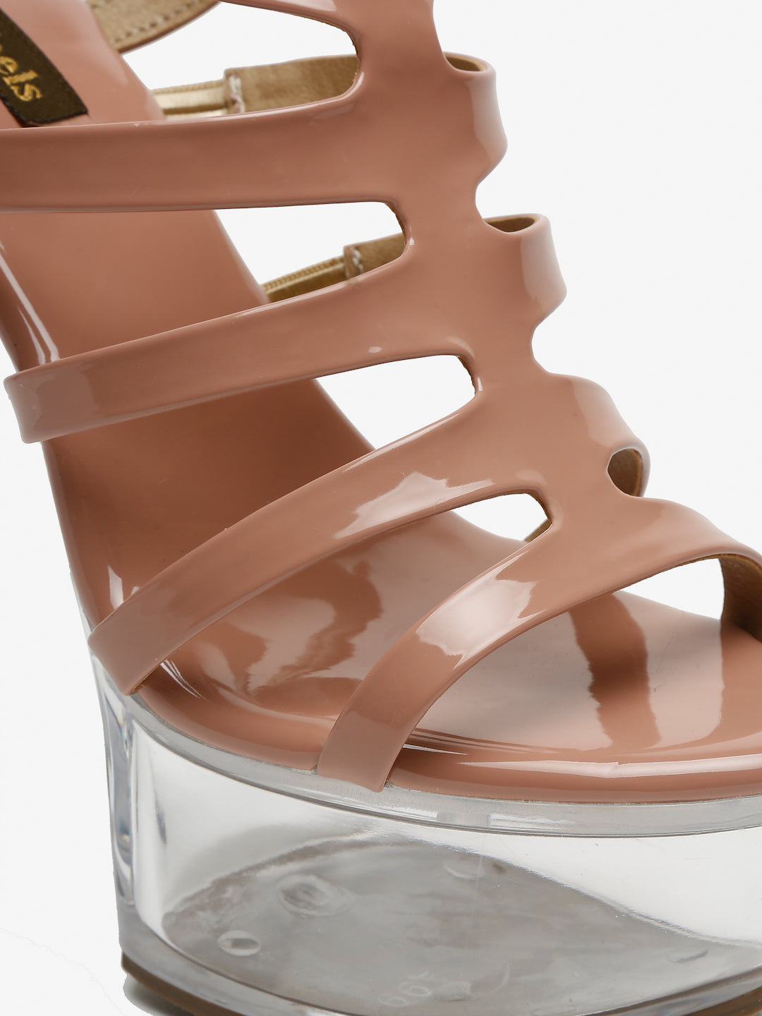Stylish Clear Heel Platform Sandals with Straps
