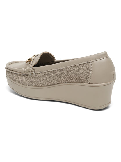 Flat n Heels Women's Grey Slip-On Loafers