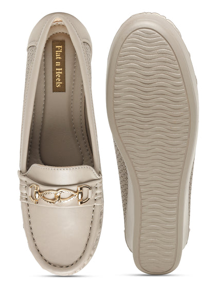 Flat n Heels Women's Grey Slip-On Loafers