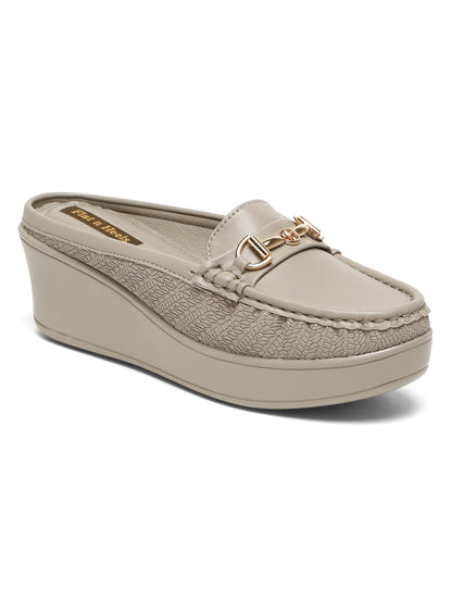 Flat n Heels Women's Grey Slip-On Loafers