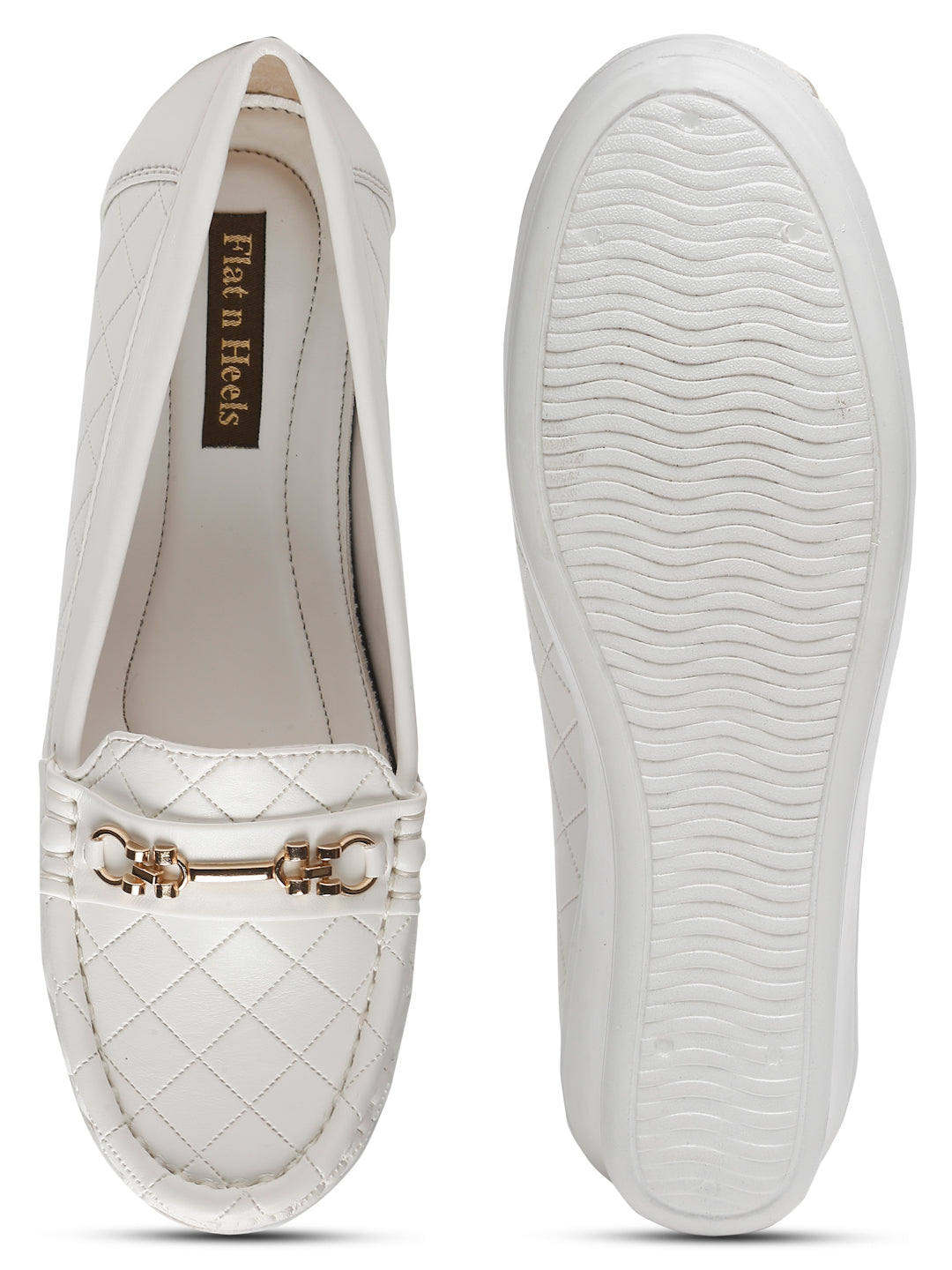 Flat n Heels Women's White Slip-On Loafers – GS-151 - image 5