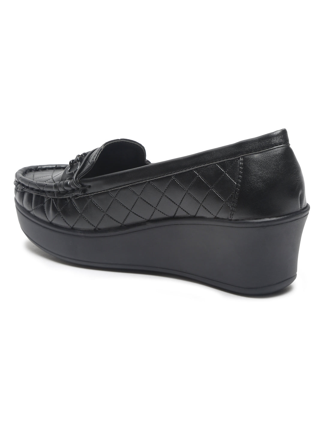 Flat n Heels Women's Black Slip-On Loafers – GS-151 - image 4