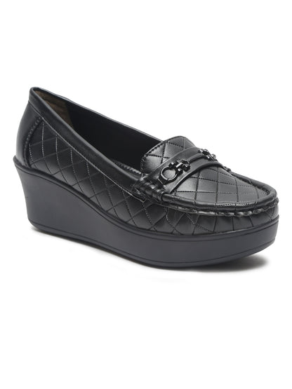 Flat n Heels Women's Black Slip-On Loafers – GS-151 - image 2