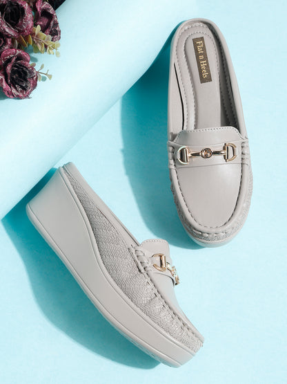 Flat n Heels Women's Grey Slip-On Loafers – GS-157 - image 1