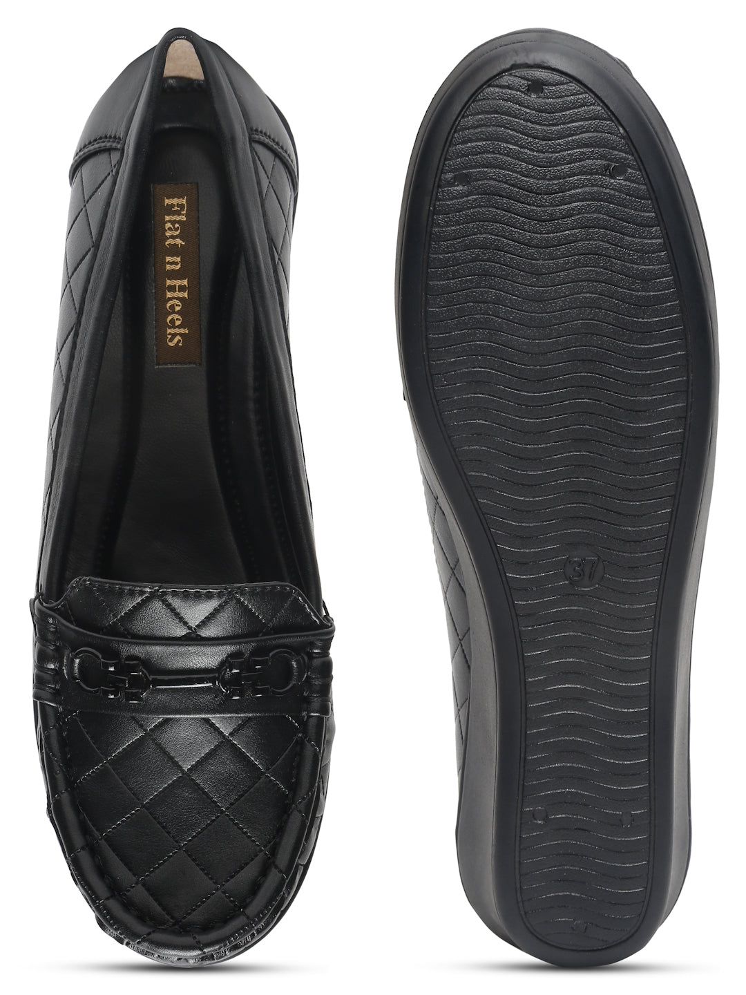 Flat n Heels Women's Black Slip-On Loafers – GS-151 - image 5