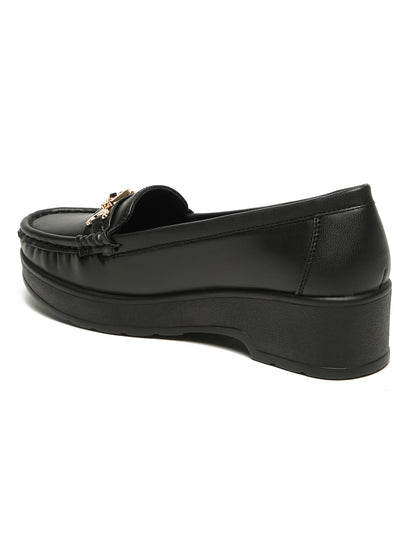 Flat n Heels Women's Black Slip-On Loafers – GS-545 - image 5
