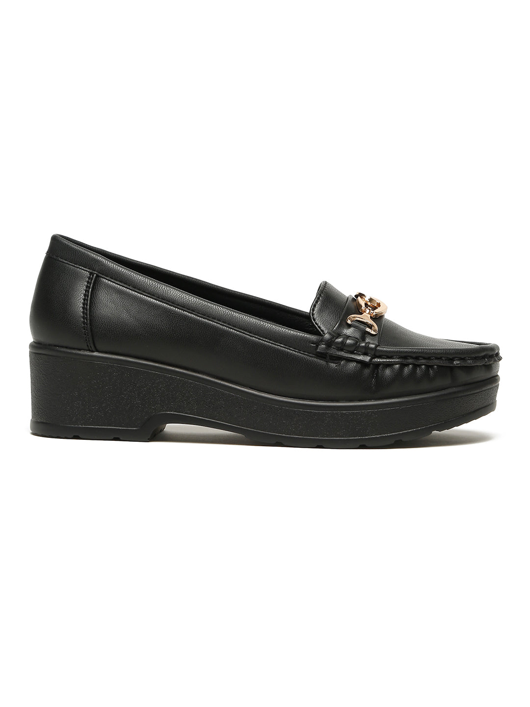 Flat n Heels Women's Black Slip-On Loafers – GS-545 - image 4