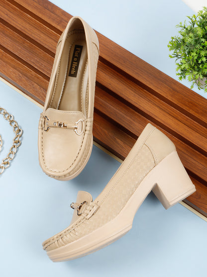 Flat n Heels Women's Beige Slip-On Loafers – GS-302 - image 2