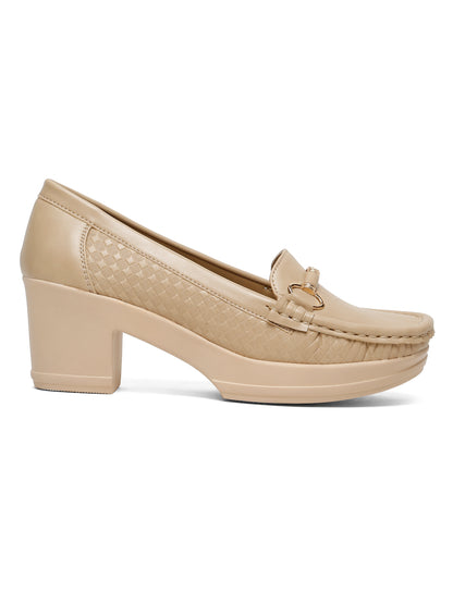 Flat n Heels Women's Beige Slip-On Loafers – GS-302 - image 4