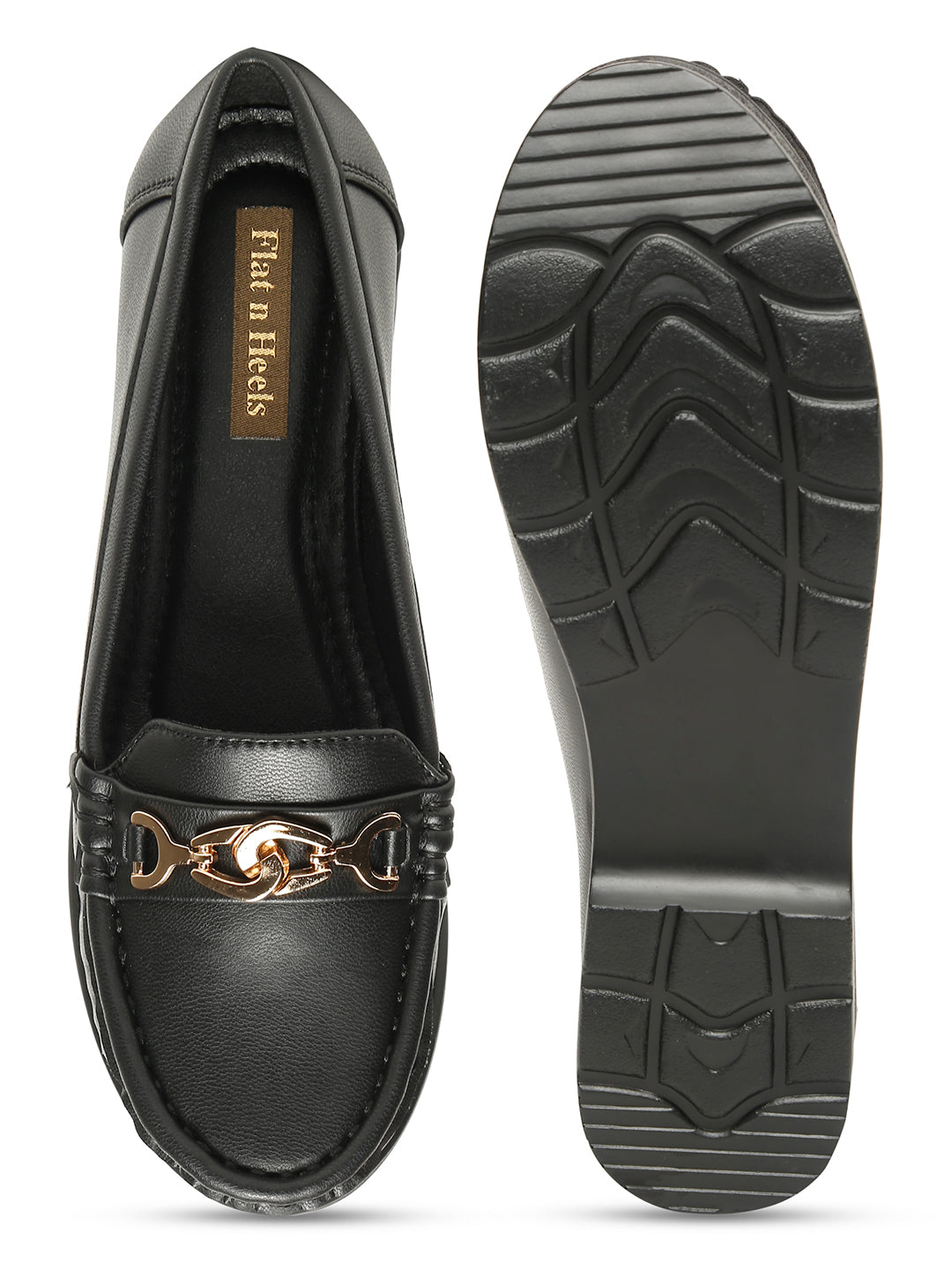 Flat n Heels Women's Black Slip-On Loafers – GS-545 - image 6