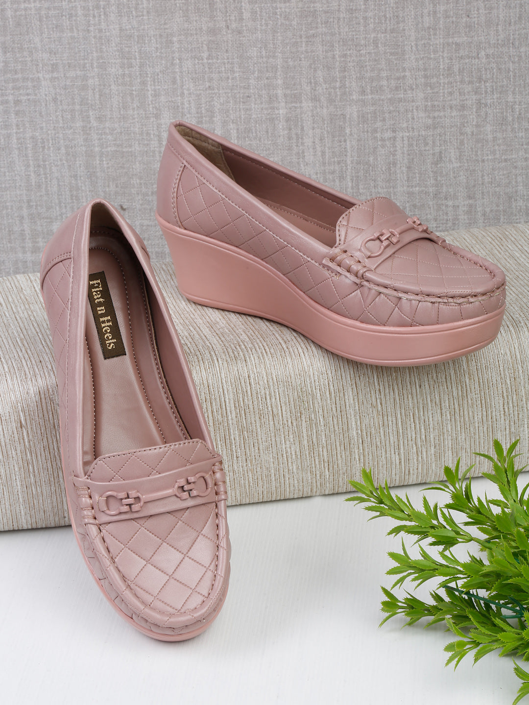 Flat n Heels Women's Pink Slip-On Loafers – GS-151 - image 1