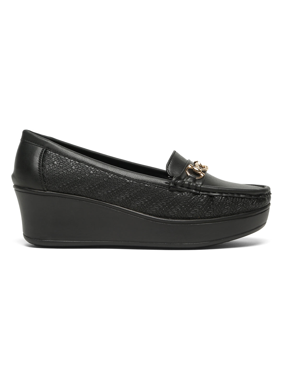 Flat n Heels Women's Black Slip-On Loafers – GS-155 - image 4