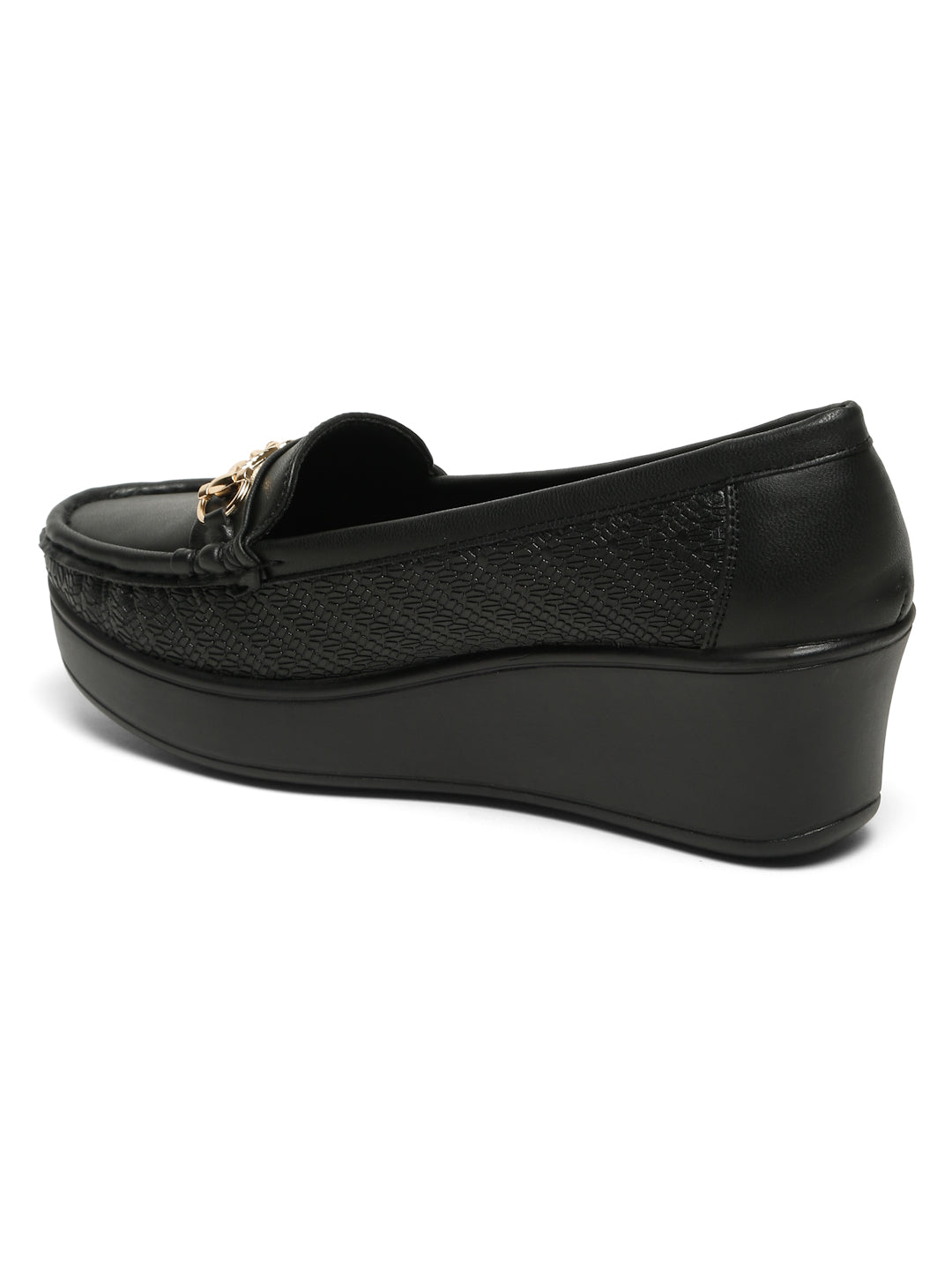 Flat n Heels Women's Black Slip-On Loafers – GS-155 - image 5