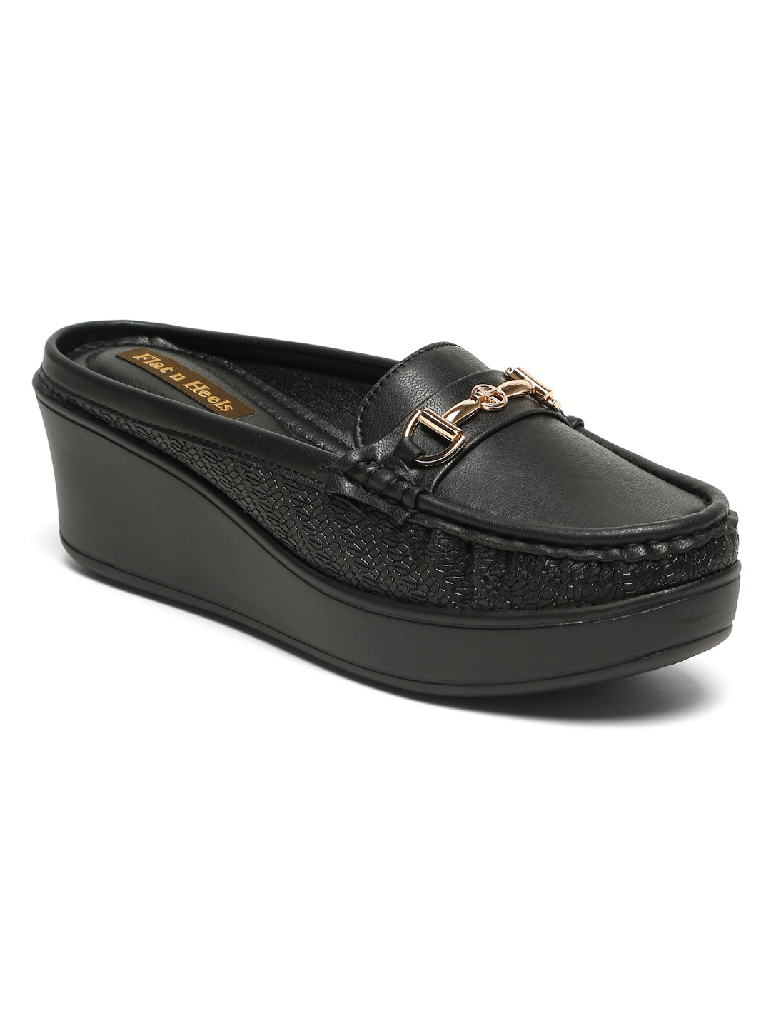 Flat n Heels Women's Black Slip-On Loafers – GS-157 - image 3
