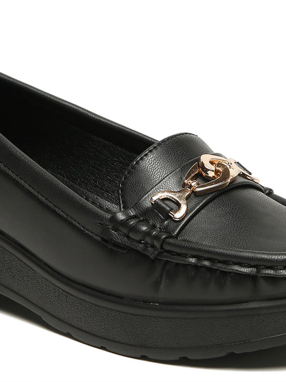 Flat n Heels Women's Black Slip-On Loafers – GS-545 - image 7
