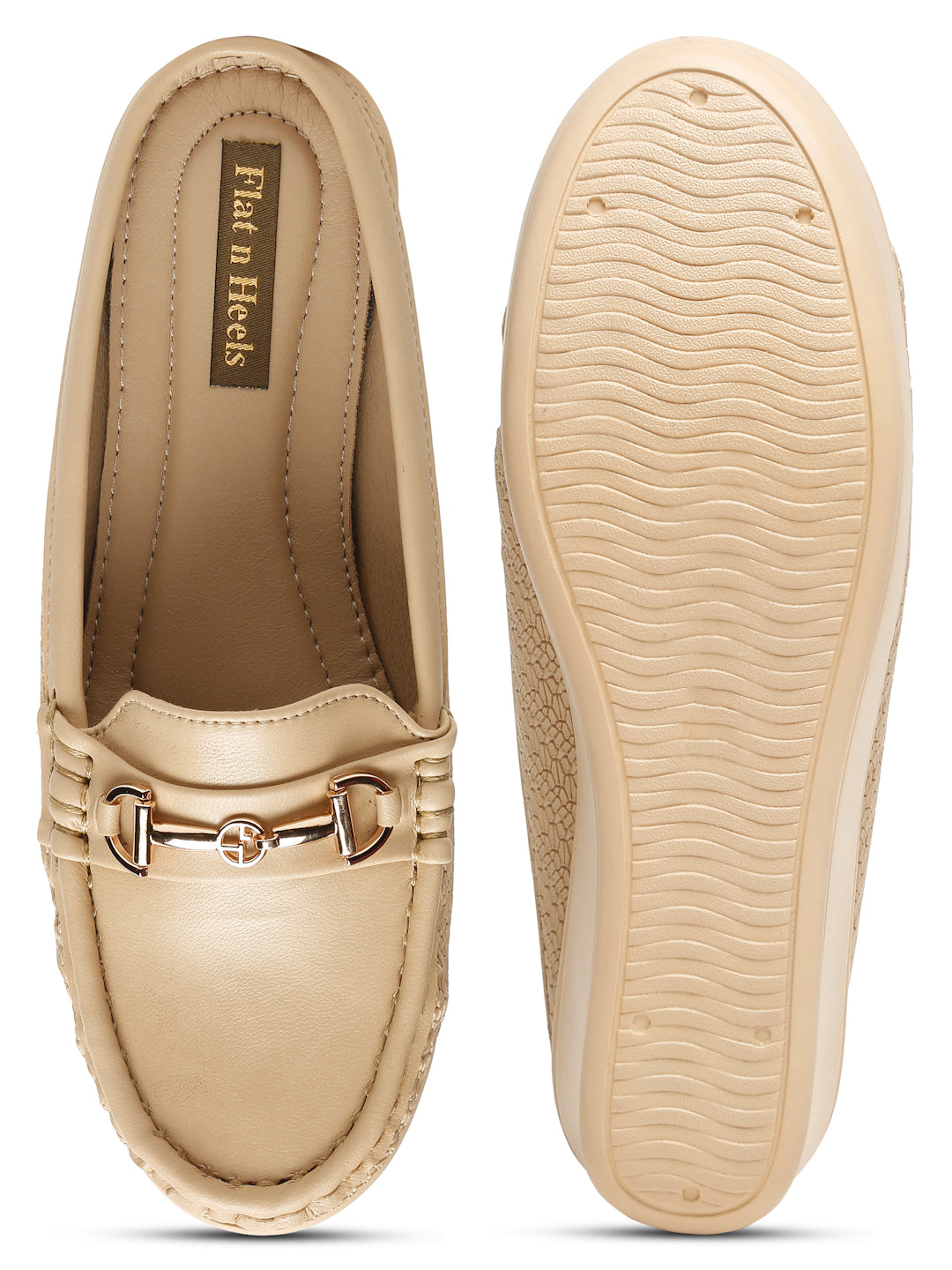 Flat n Heels Women's Beige Slip-On Loafers – GS-157 - image 6